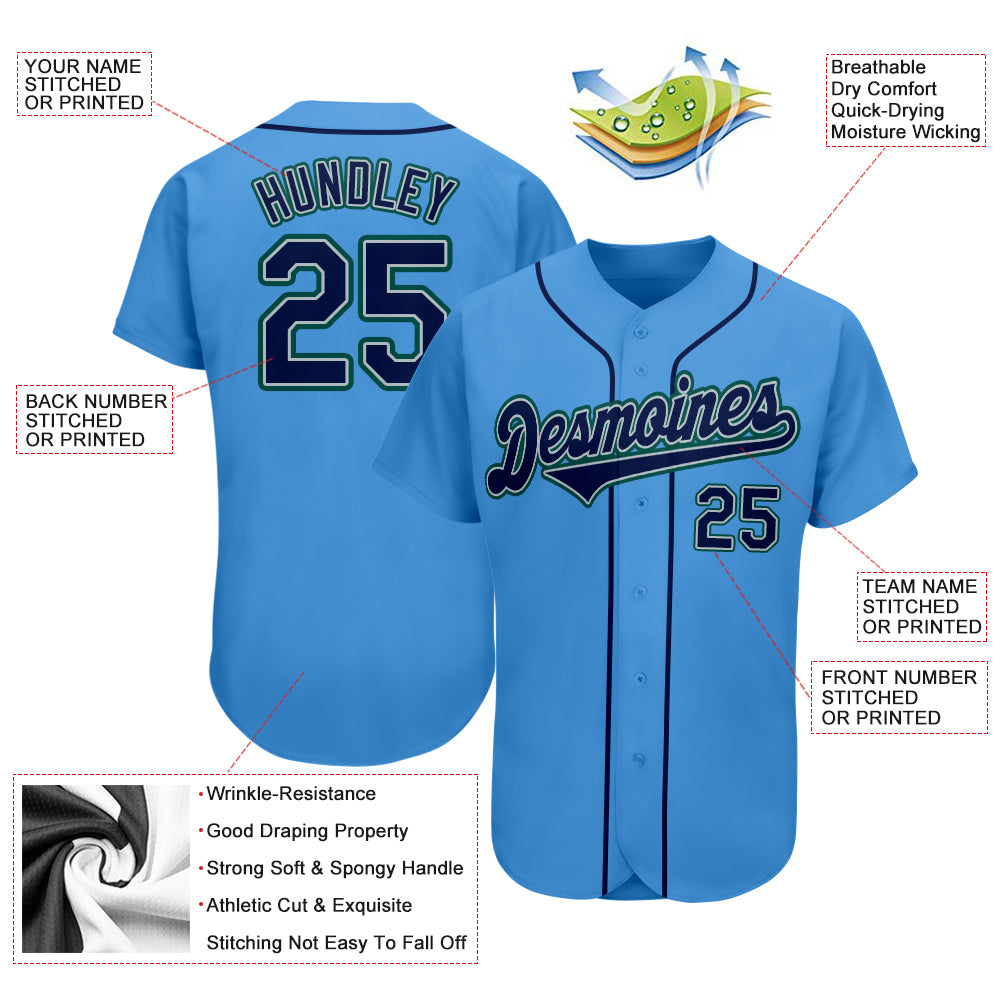 Design Team Baseball Navy Aqua Authentic Powder Blue Jersey On Sale ...