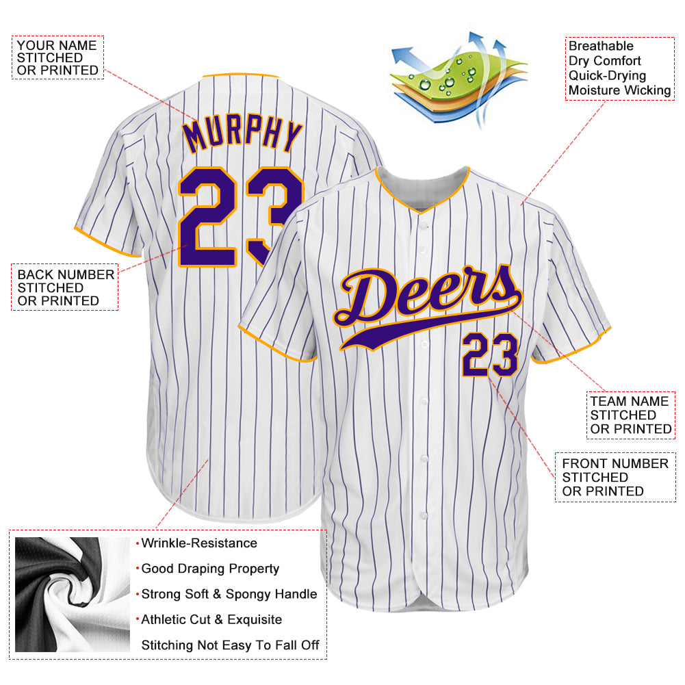 purple and gold baseball jersey