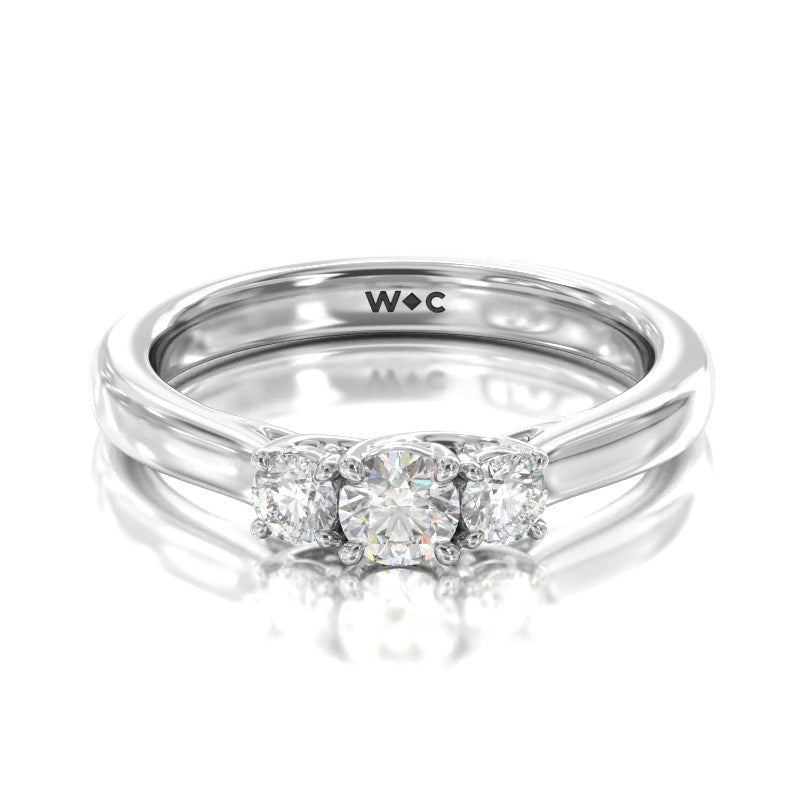 Three Stone Round Brilliant Cut 0.50ct Lab Diamond Ring