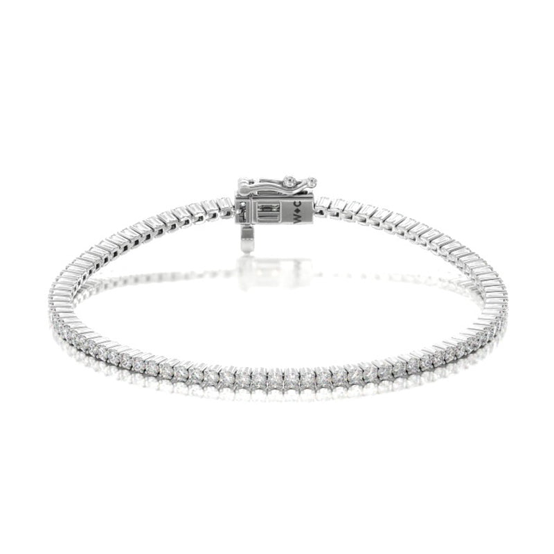 four prong lab diamond tennis bracelet