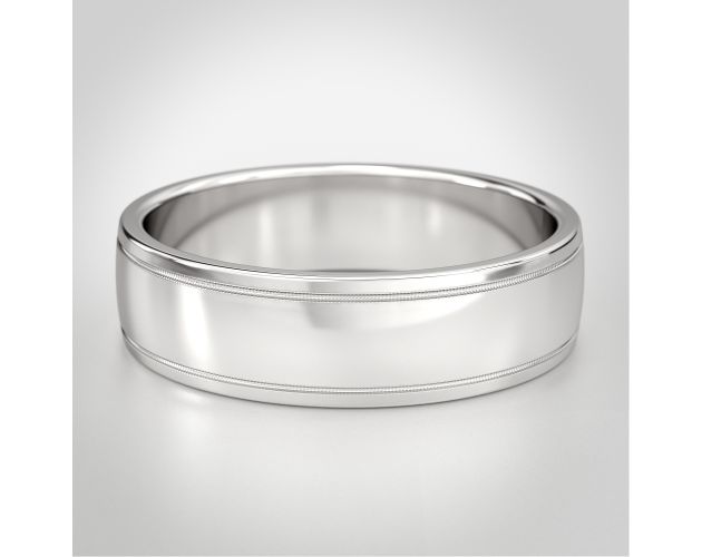 carved dome men's wedding band