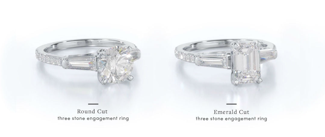 baguette diamond engagement ring setting comparisons