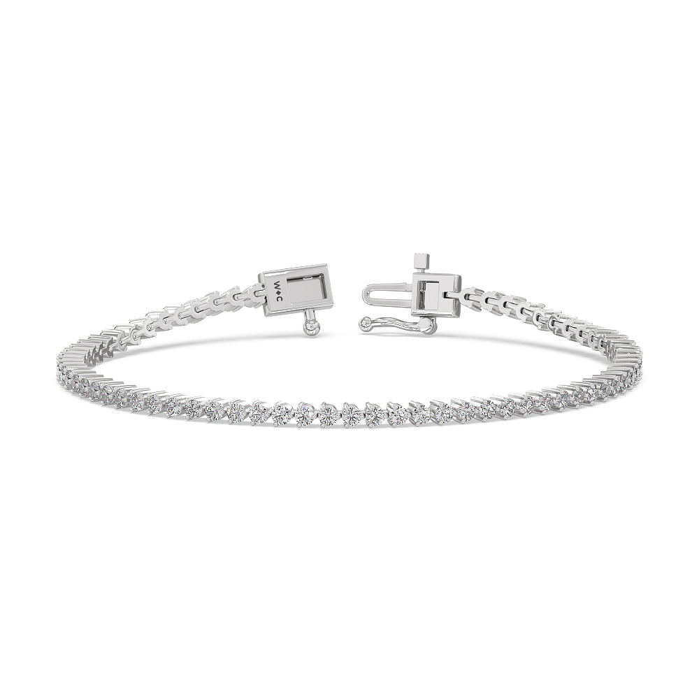 Three Prong Diamond Tennis Bracelet