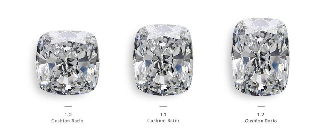 cushion cut diamond ratios