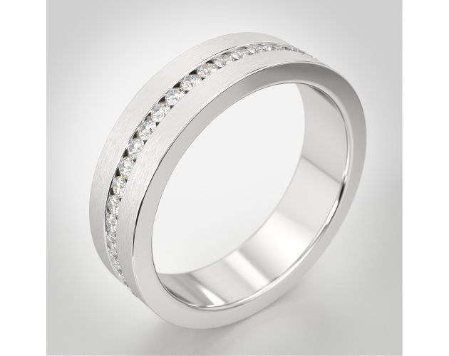 graduated pave diamond wedding band