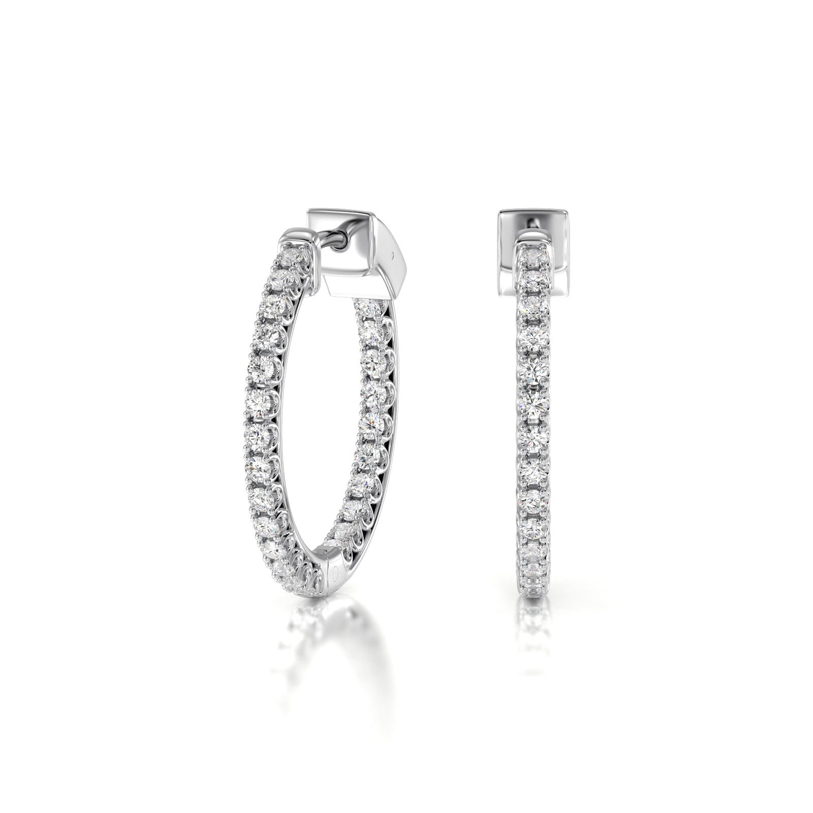 inside out lab diamond round hoops