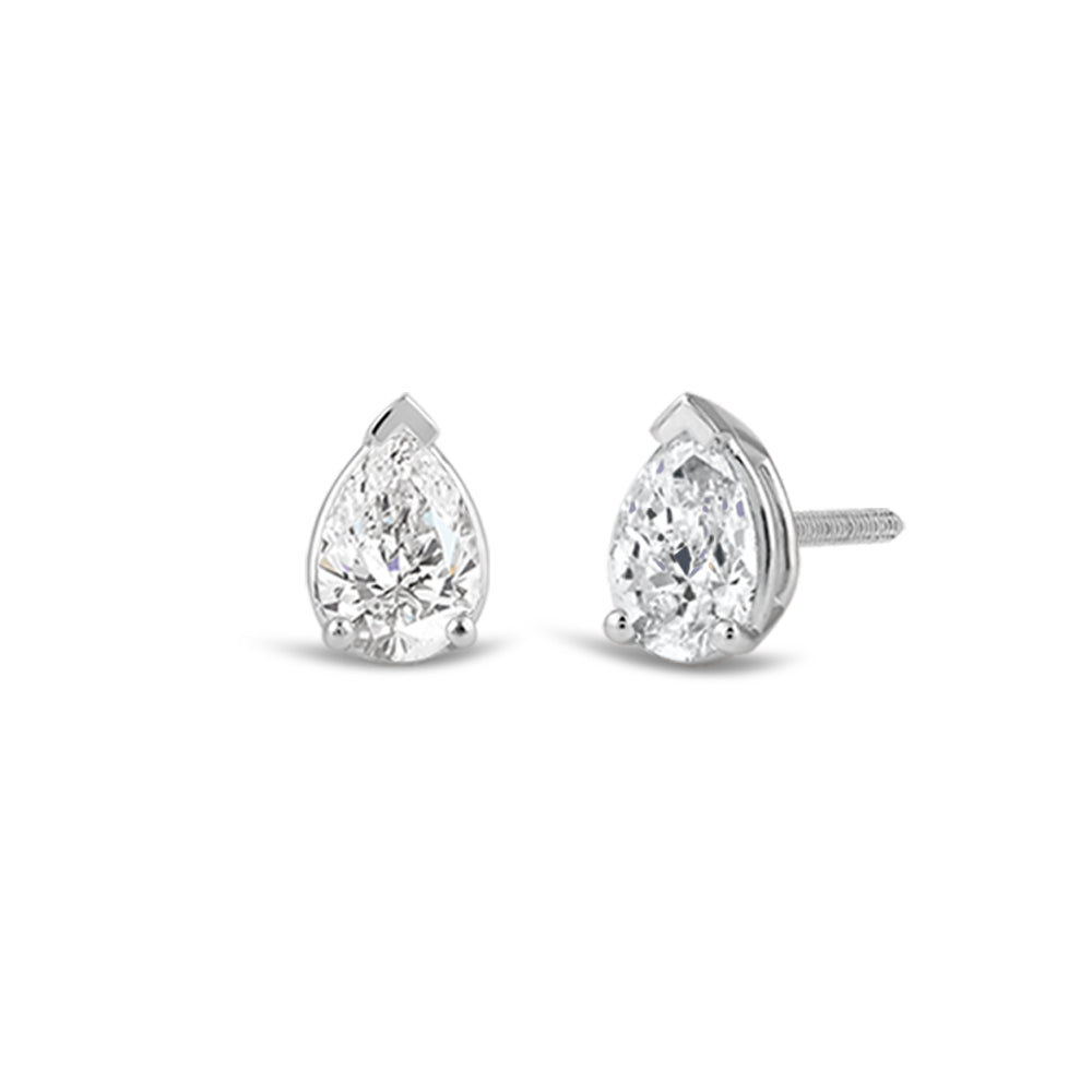 classic pear brilliant cut lab diamond martini stud earrings