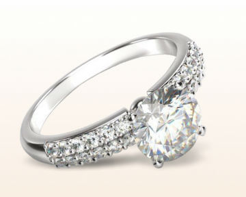 engagement ring and wedding band sets Double Row Diamond