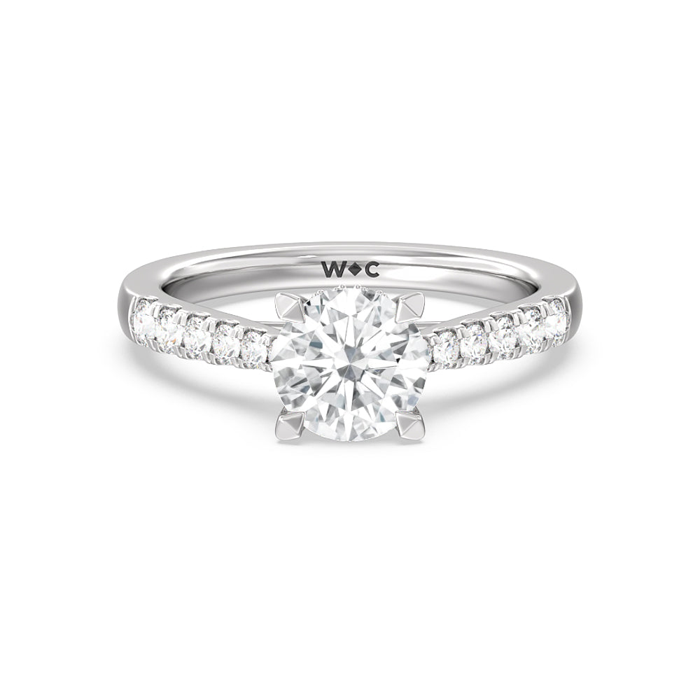 Cathedral Pave Hidden Halo Engagement Ring