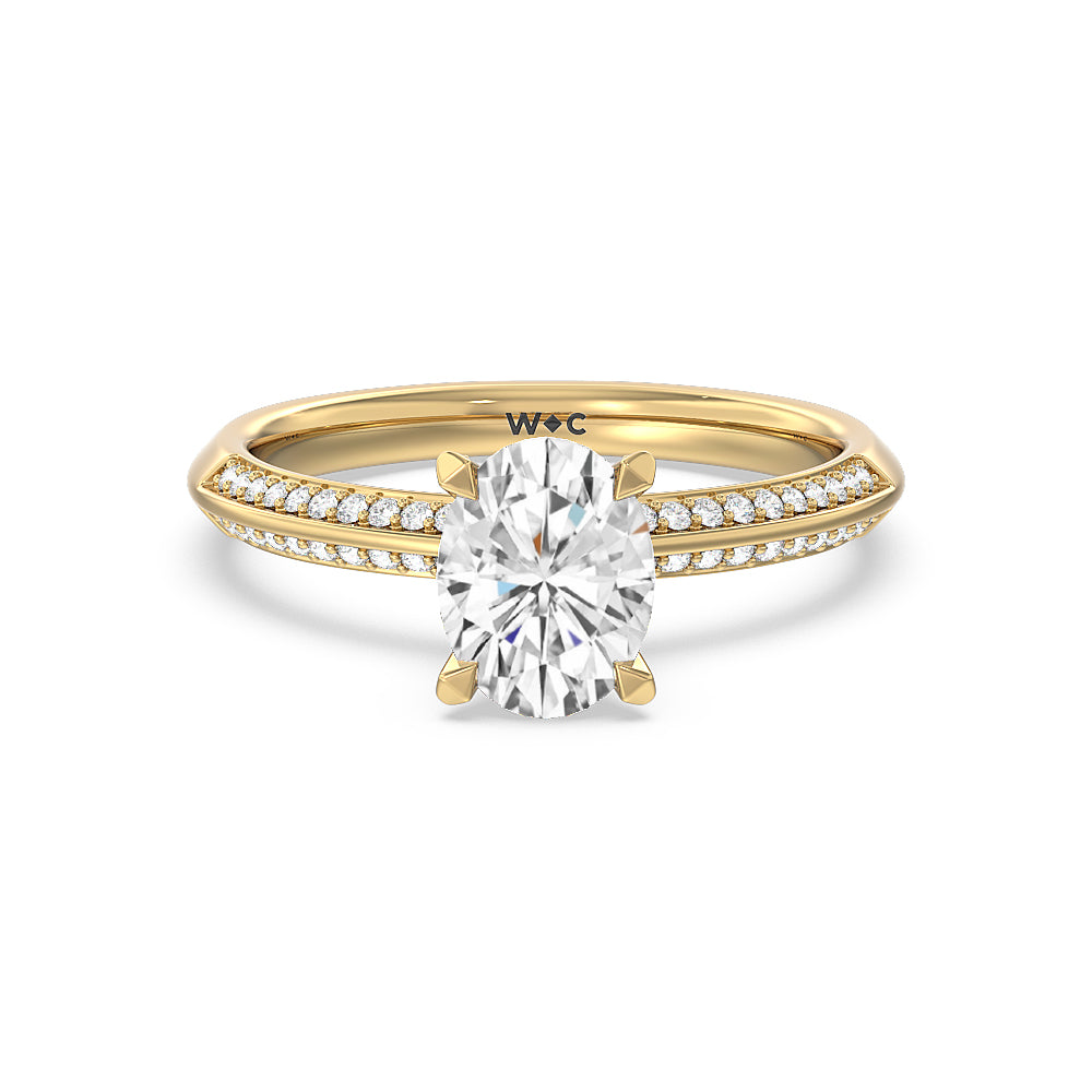 Pave Prong Hidden Halo Diamond Engagement Ring