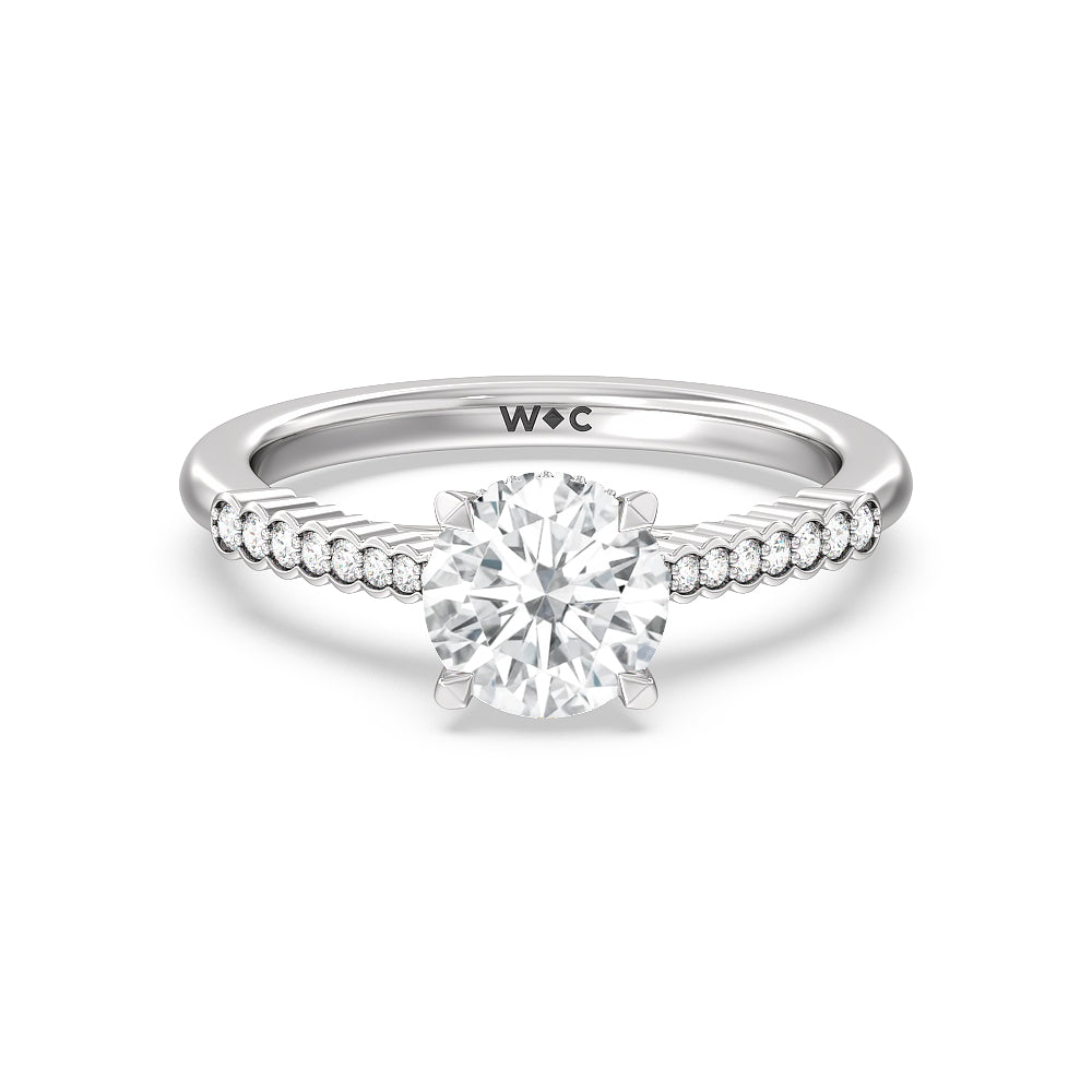 Bezel Set Hidden Accent Diamond Engagement Ring