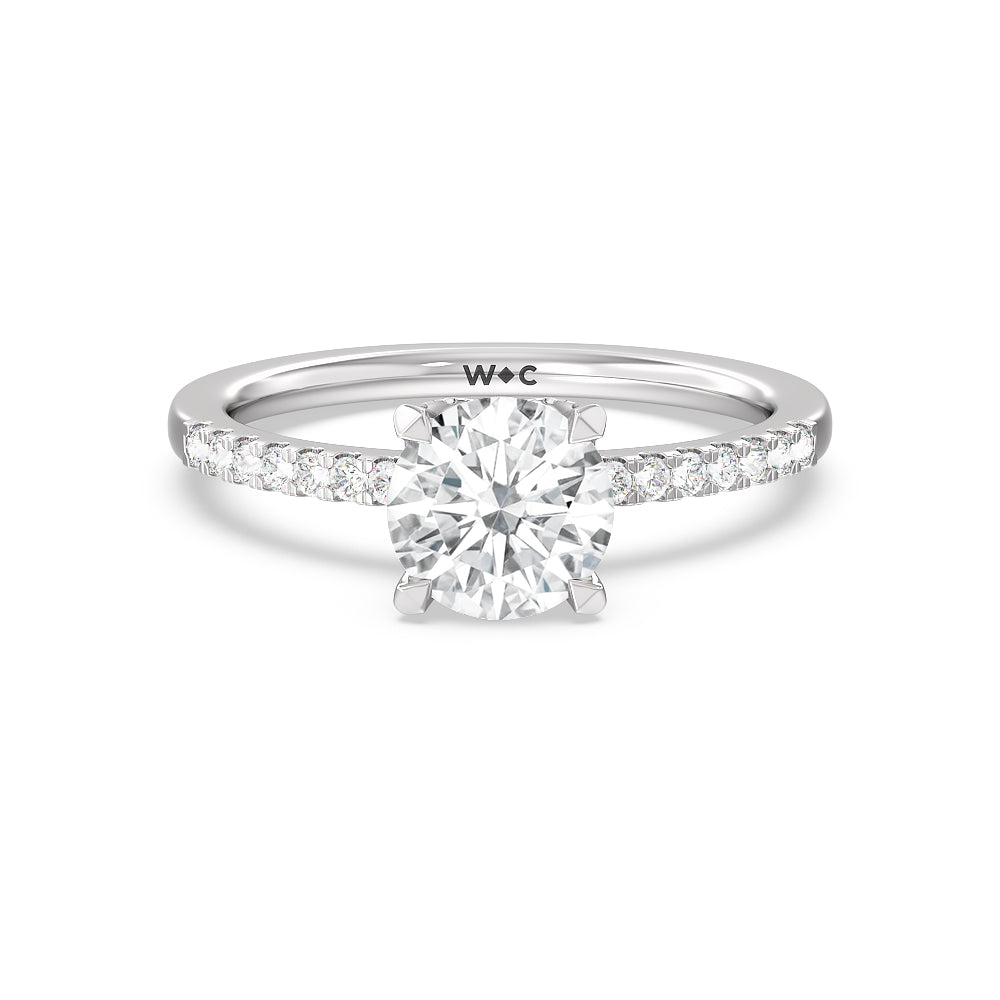 Arc Hidden Halo Engagement Ring