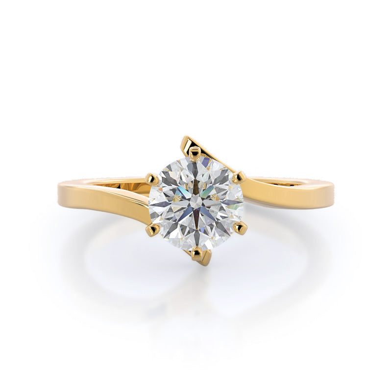 Flourish Solitaire Diamond Engagement Ring