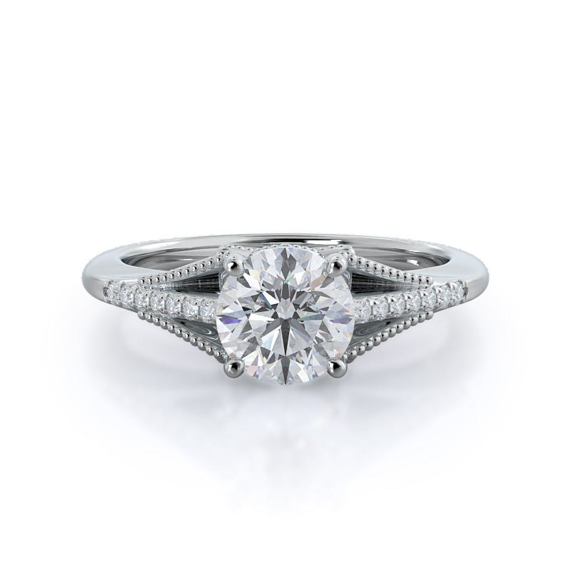 Classic rising diamond engagement ring