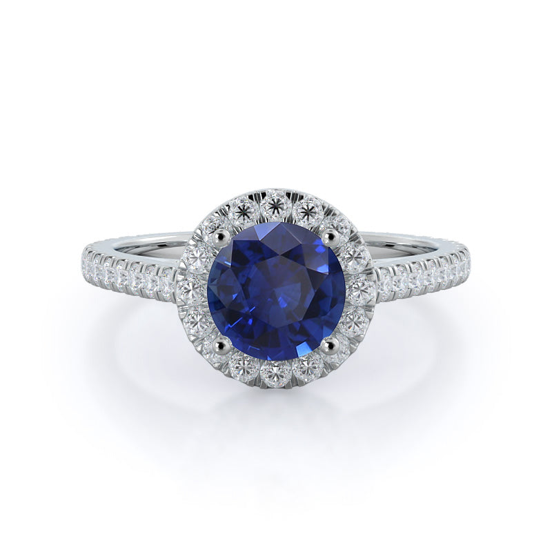 Cathedral Halo Sapphire Ring