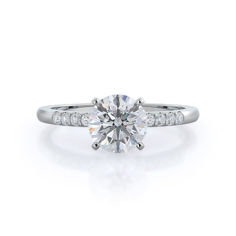 Traditional Pave Diamond Engagement Ring
