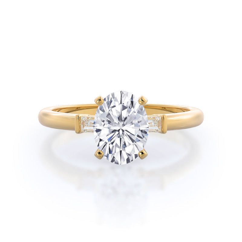 Three Stone Baguette Diamond Engagement Ring