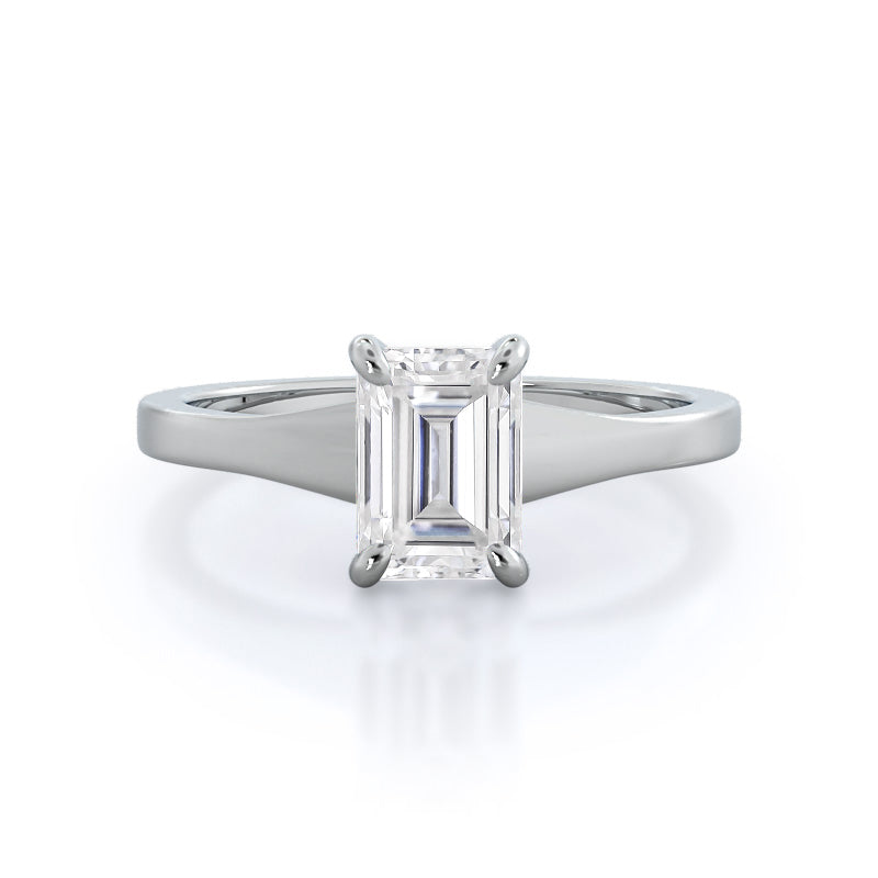 Widening Solitaire Moissanite Ring