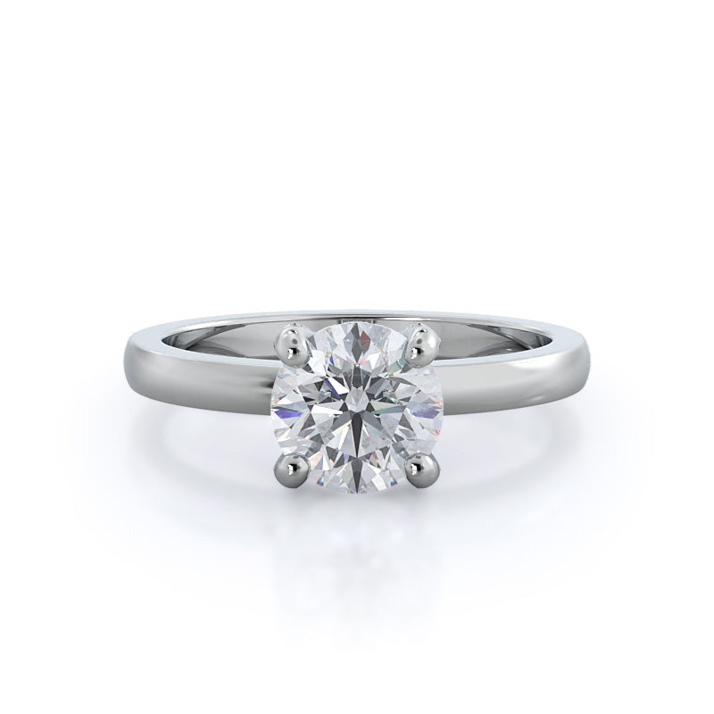 Diamond basket solitaire engagement ring