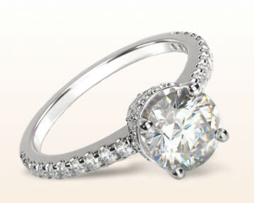 high setting engagement rings crown diamond