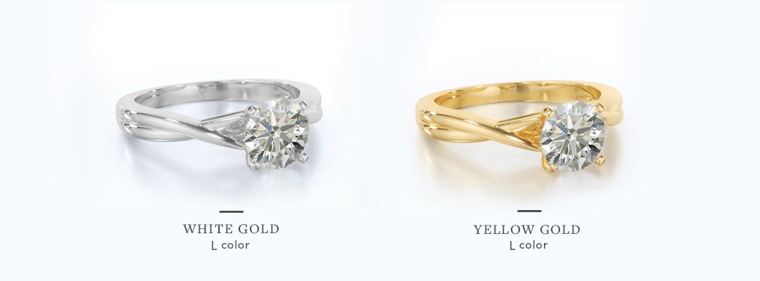 l color diamonds in different color metal settings