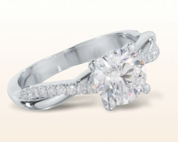 low profile engagement rings twisting vine diamond