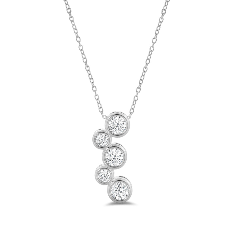 lab bezel diamond journey pendant