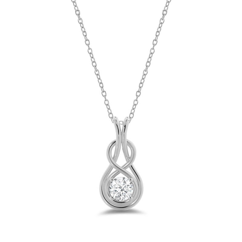 lab diamond infinity love knot pendant