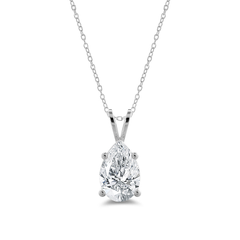 double bail pear-shaped diamond pendant