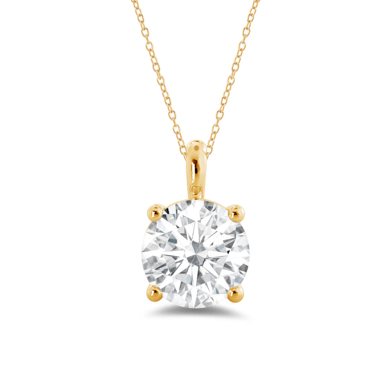 round diamond solitaire pendant