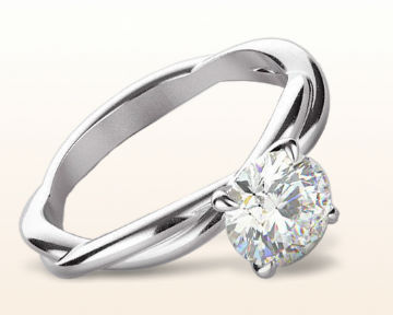 Twirling Solitaire Diamond Engagement Ring