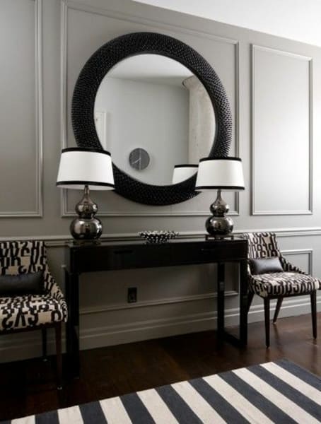 home ideas panneau de contrôle du couloir miroir rond 2 miroirs