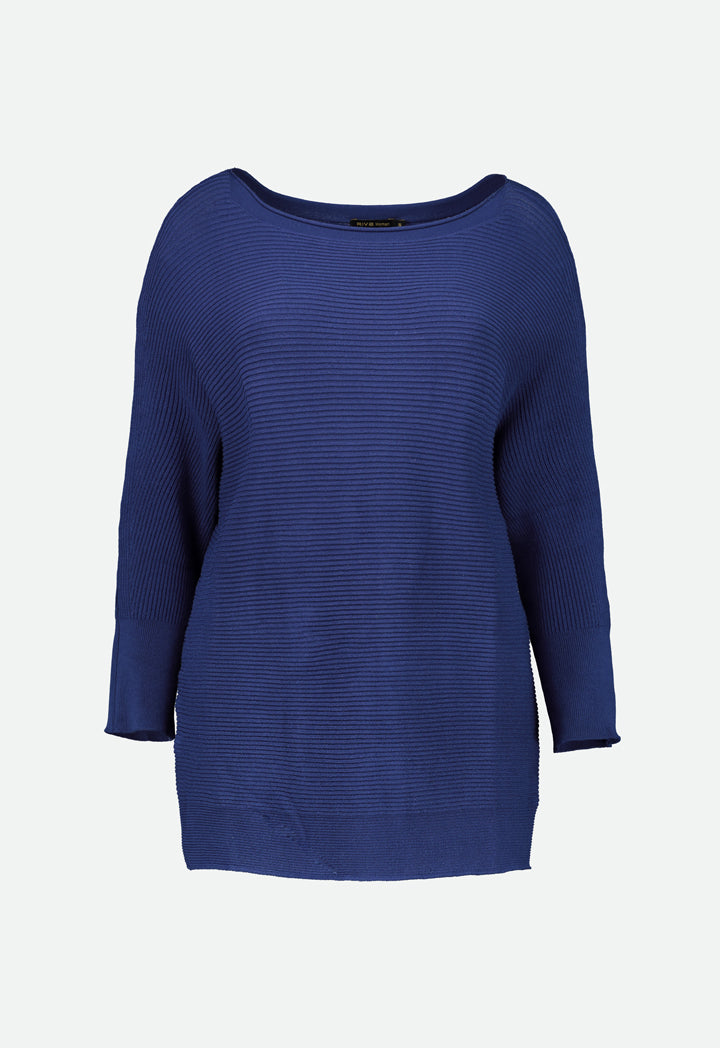 Textured Knitted Boat Neckline Top