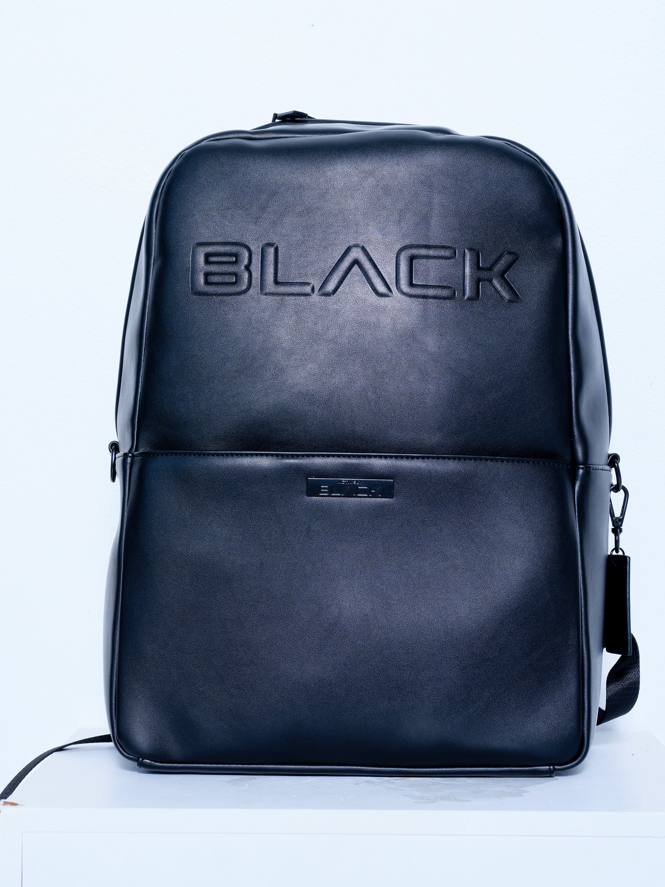 Actively Black Embossed Logo Backpack - Actively Black Athleisure Wear product image