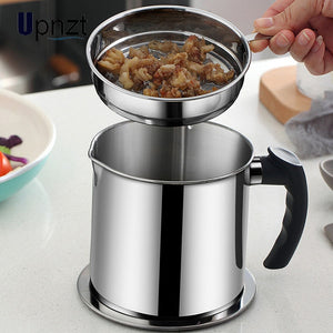 1.3L Stainless Steel Oil Strainer Pot Container " A must have for your kitchen"