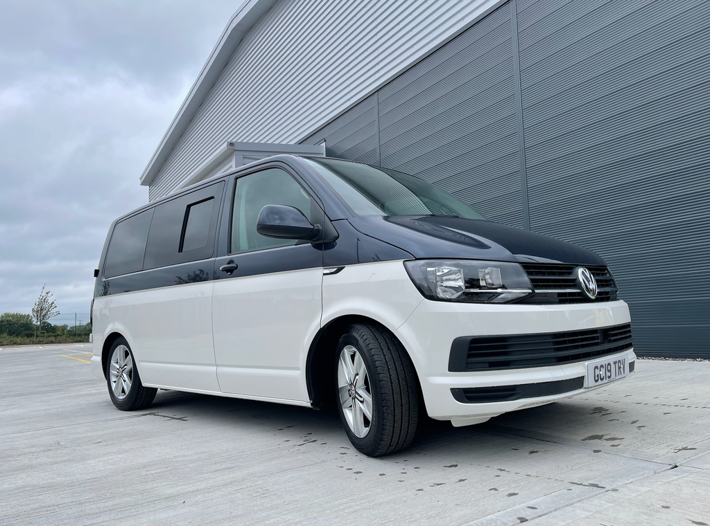 Two tone van conversion blue and white from Wildworx