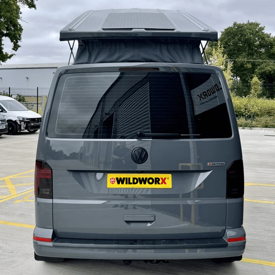 Solar panel on Campervan Conversion at Wildworx on Grey VW Transporter