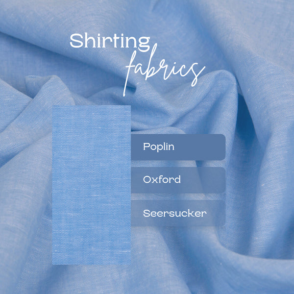 Types of shirting fabrics: poplin, oxford and seersucker