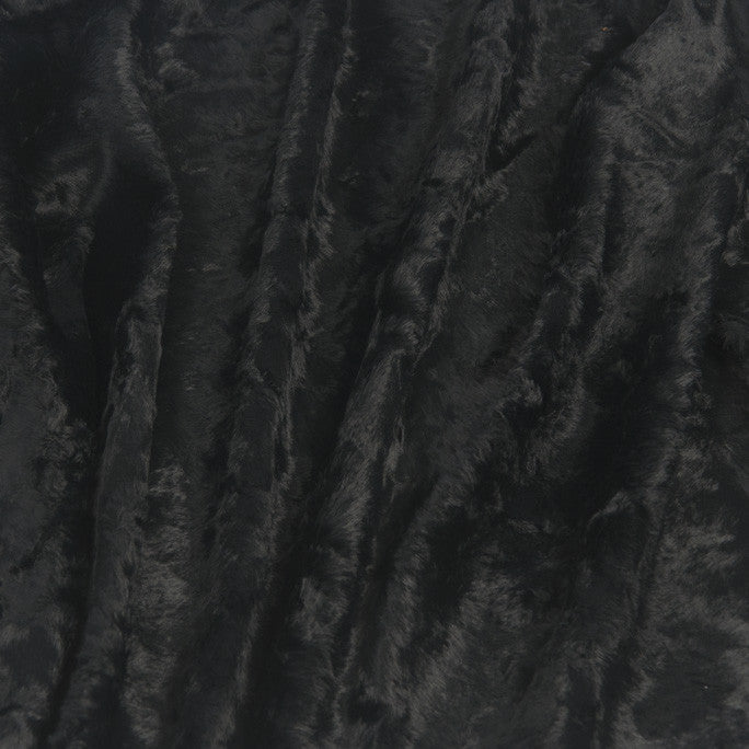 Realistic faux fur fabric, soft and silky effect – Black