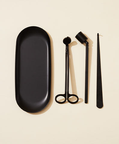 candle care kit matte black accessories