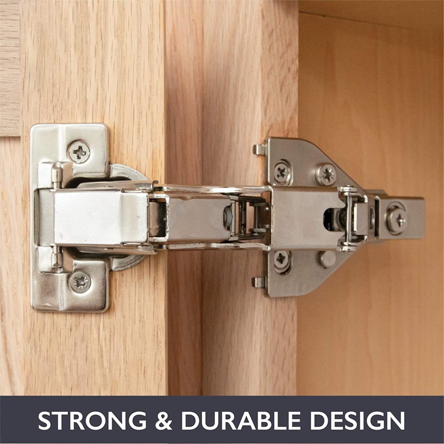 Corner Cabinet Hinges Satin Nickel, 2 Pack - Frameless Soft Close 165 ...