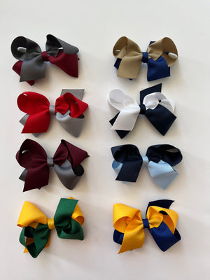 Two tone grosgrain bow- School colors - A la Limón Zapatos