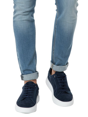 Casual Velvet Navy Shoes With White Insole - MoustacheGroup