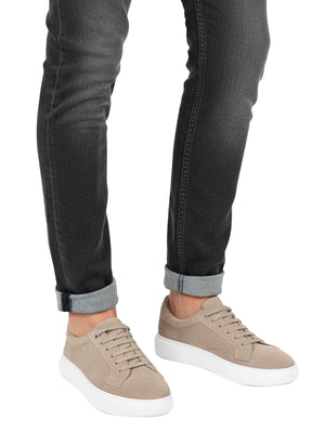 Casual Velvet Beige Shoes With White Insole - MoustacheGroup