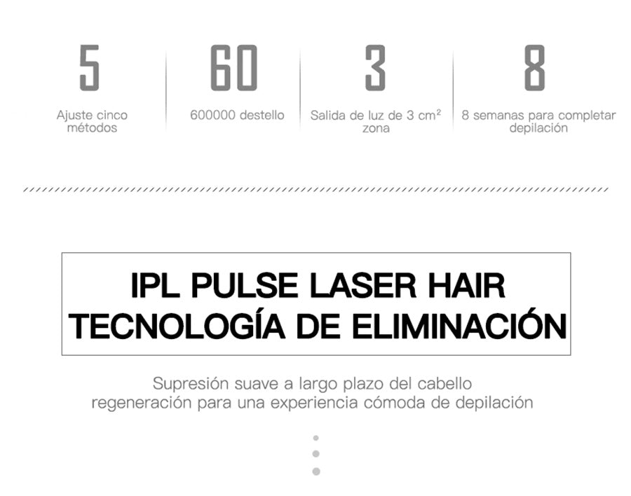 Depiladora Láser Profesional IPL Portátil 600000 Flash