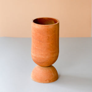 Orange ceramic vase