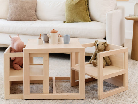 Montessori table and chair, kid table, activity table