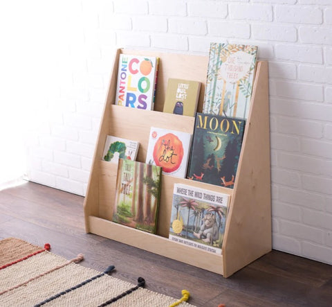 kids bookshelf, Montessori furniture, Montessori bookshelf, front facing bookshelf, best Montessori bookshelf