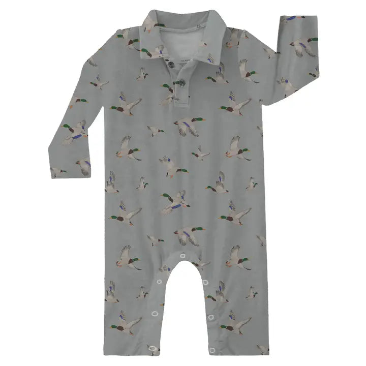 Mallards Long Sleeve Polo Romper Lansky Bros.