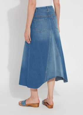 Camille Maxi Denim Skirt - Mid Wash